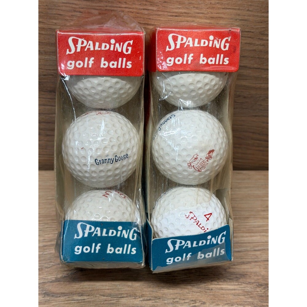 Two Packages of Spalding Granny Goose Golf Balls (6) New In Box US Made - RARE!